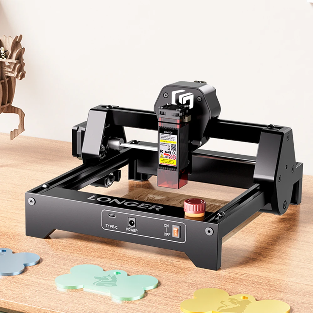 ماكينة الحفر بالليزر الصغيرة RAY5 المحدثة منطقة العمل 130*140 مللي متر WIFI/APP EYE حماية سطح المكتب طقم CNC + نظارات واقية