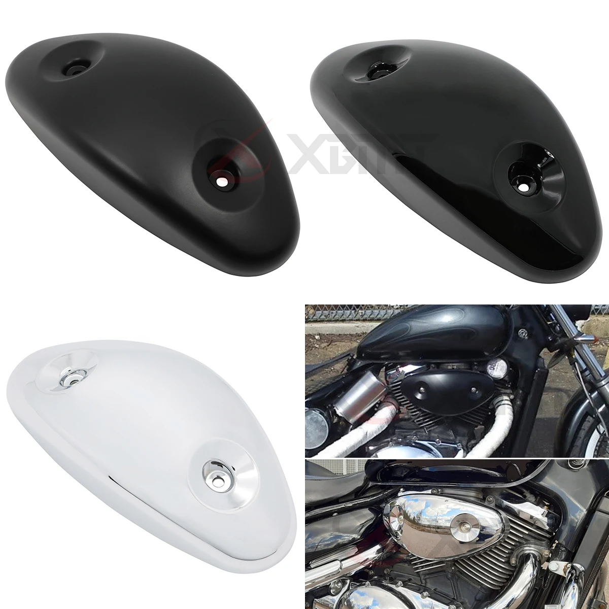 Motorcycle Glossy/Matte Black Air Cleaner Cover Air Filter Cover Cap For Suzuki Boulevard / Intruder VL800 C50 2001-2008