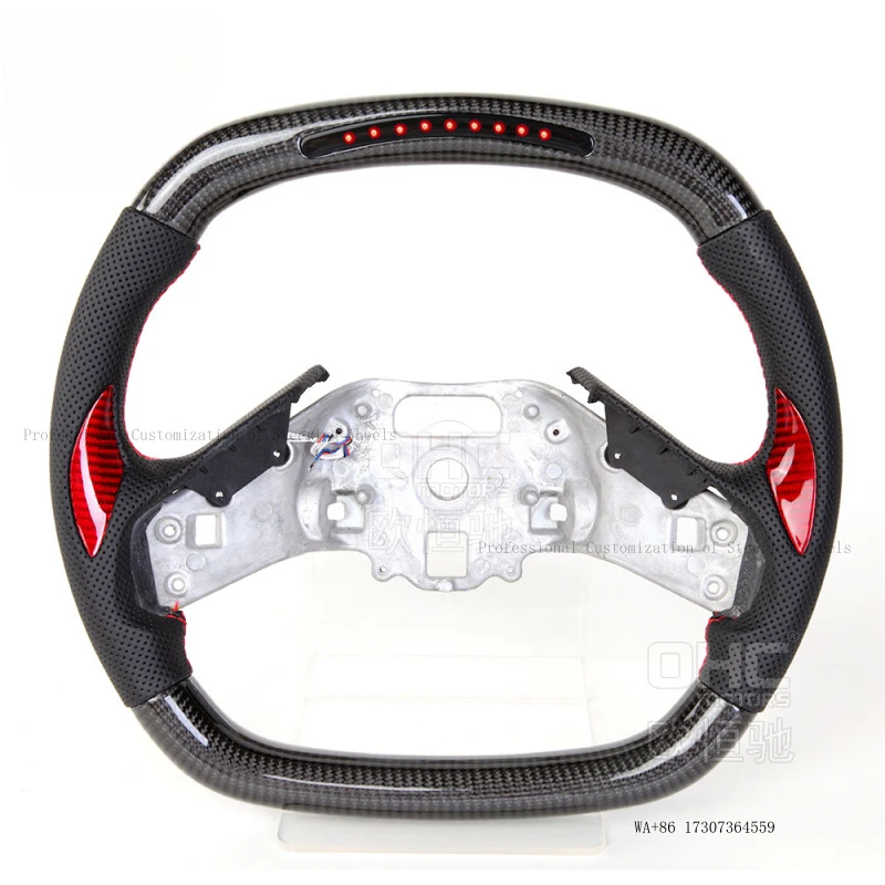 Suitable for 20 Chevrolet Corvette C8 modified and upgraded LED carbon fiber devil horn car steering wheel