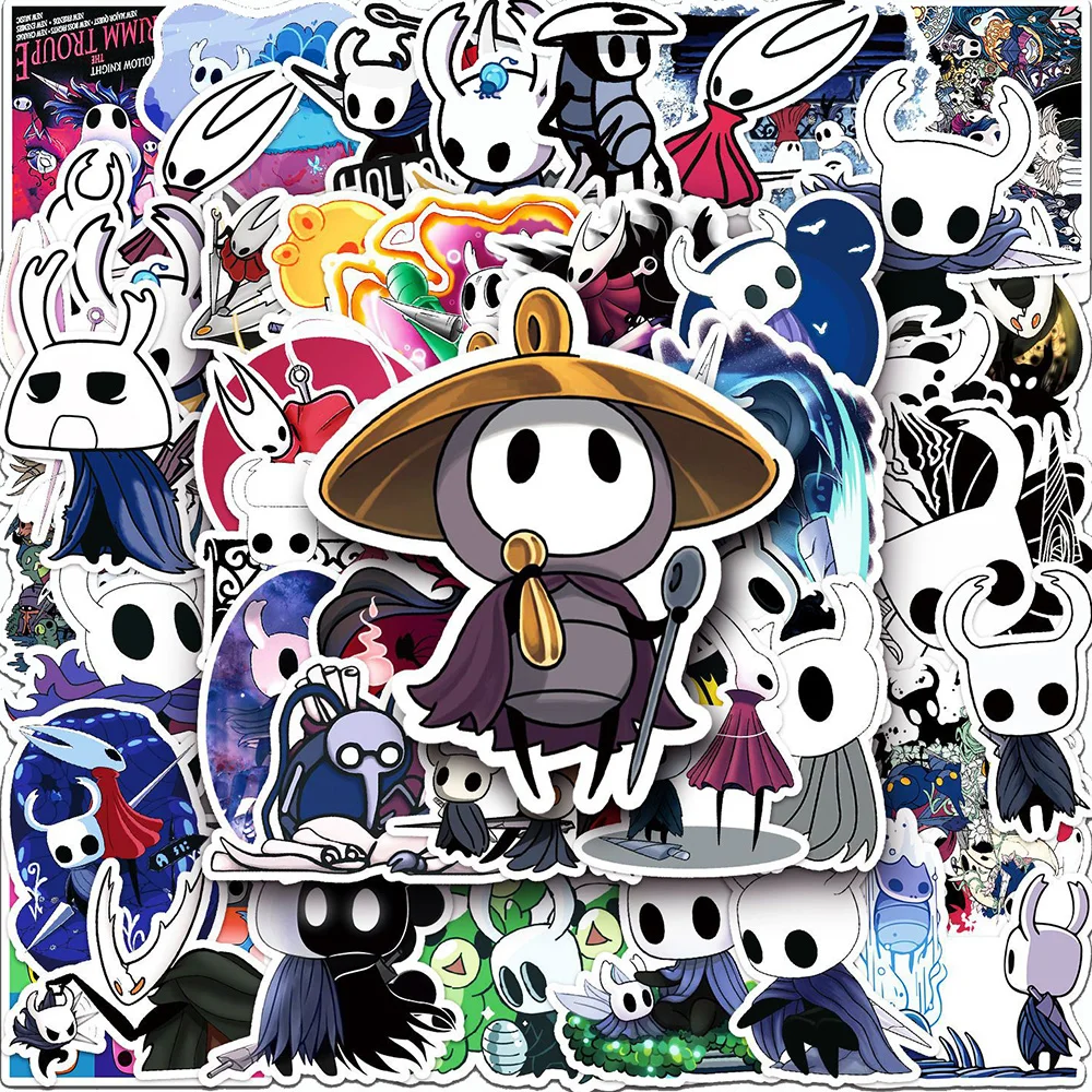 10/30/50 Stück Hollow Knight Cartoon-Spiel-Aufkleber, niedliche Graffiti-Aufkleber für Koffer, Motorradhelm, wasserdichte Aufkleber-Dekoration