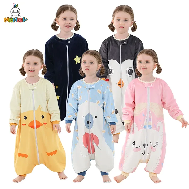 MICHLEY Halloween Owl Sleeping Bag Sack Swaddle Sleepsack Long Sleeve Cartoon Sleepwear Wearable Blanket For Girl Boys 1-3 Years