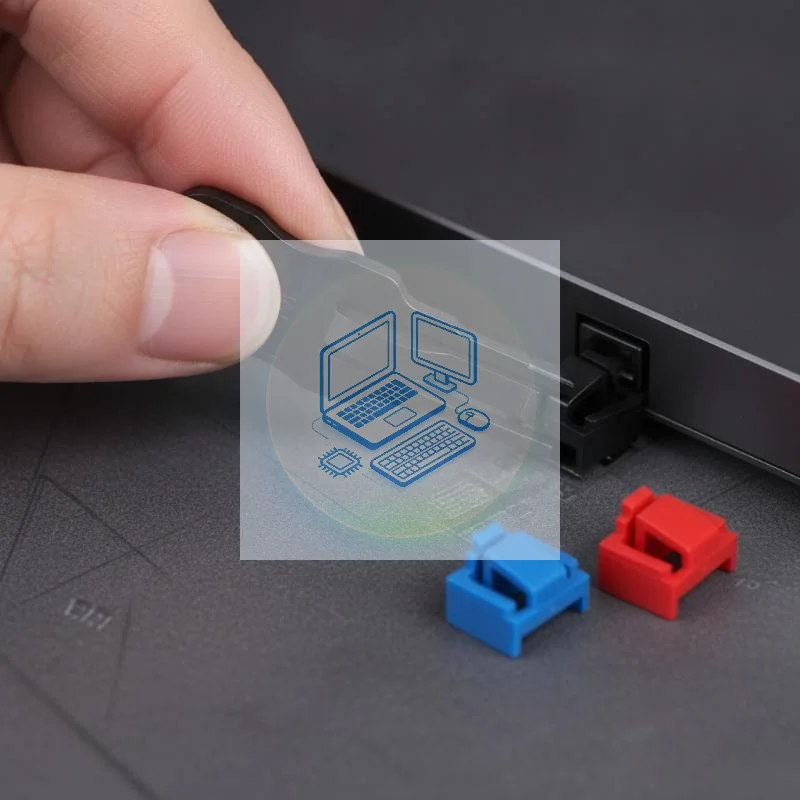 10Pcs RJ45 Port Locks with 1 Key Ethernet AntiDust Protector Cap RJ45 Female Port Cover Compatible with Computer Router Hub