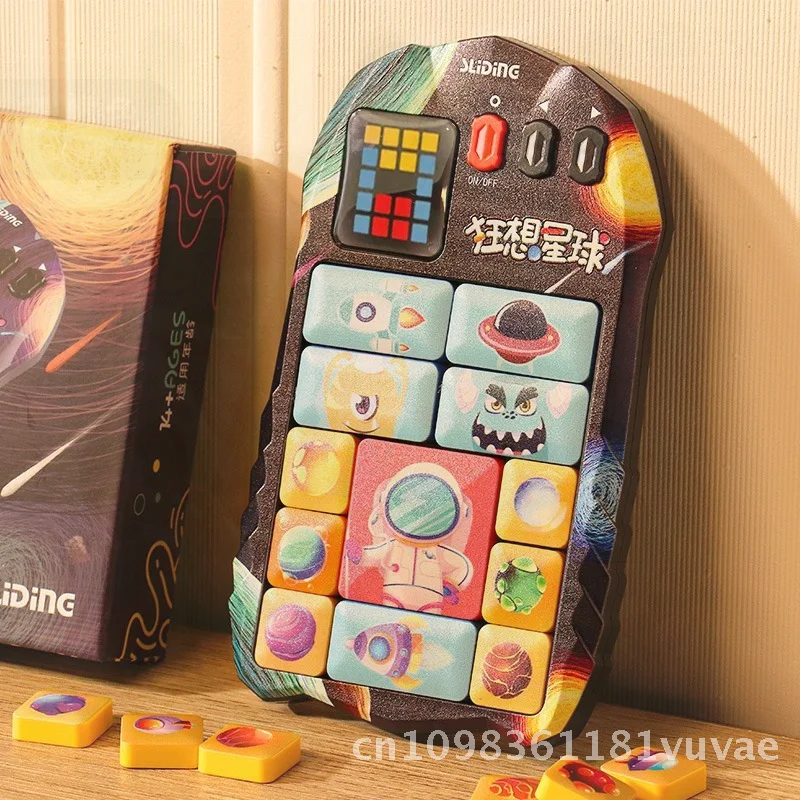 Mr. Shenma Super Huarong Road-rompecabezas deslizante, máquina de juego educativo electrónico para niños, juguete de inteligencia para entrenamiento de pensamiento