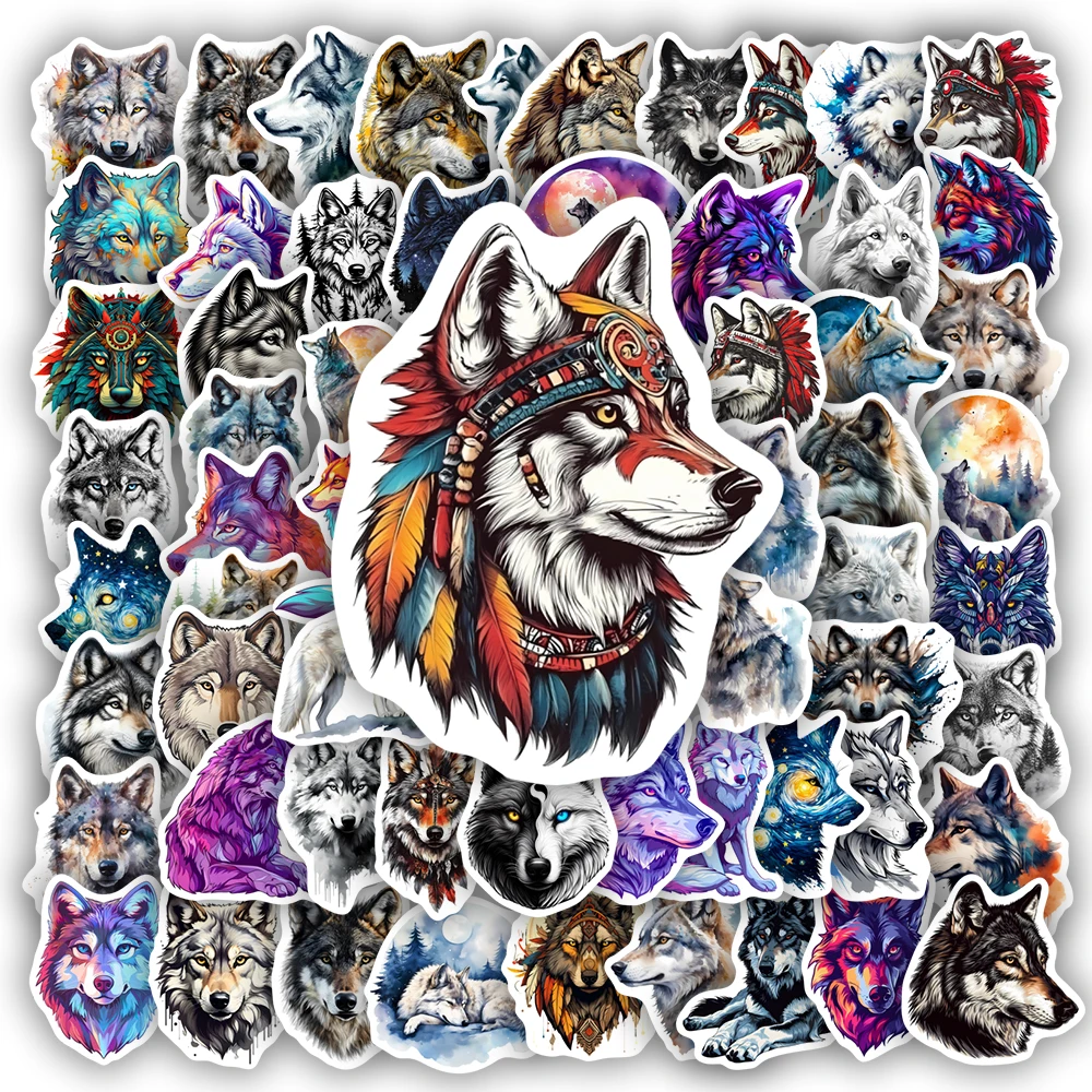 Cool Wolf Aesthetic Art Sticker DIY Gift Toy Decorative Decal for Scrapbook Diary Junk Journals Laptop Luggage Bottle Waterproof