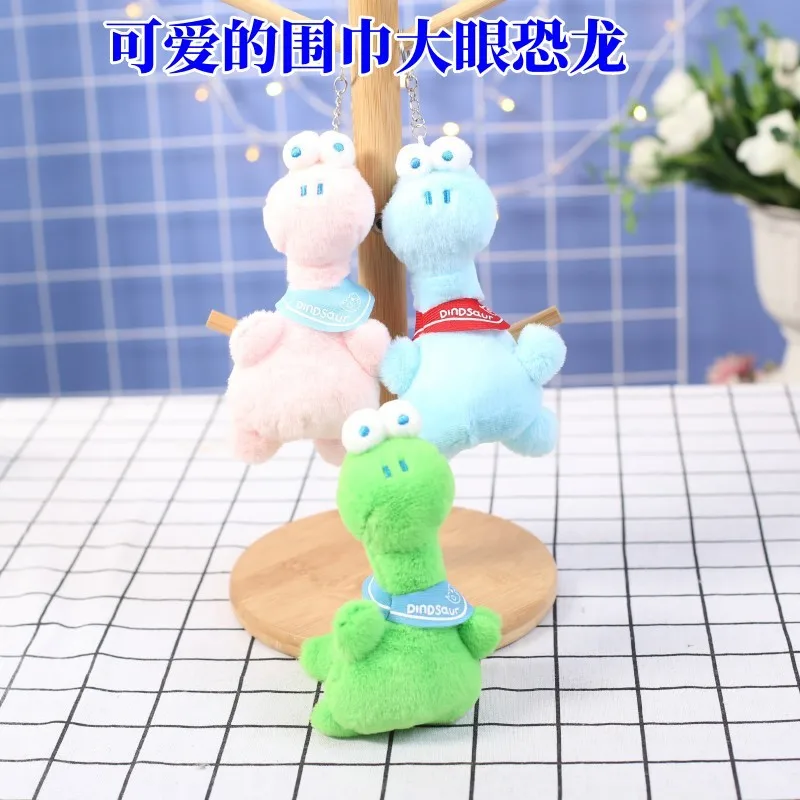 60pcs 15 16cm Internet Celebrity Cute Scarf Big Eyes Small Dinosaur Plush Toy Doll Pendant,Deposit First to Get Discount much