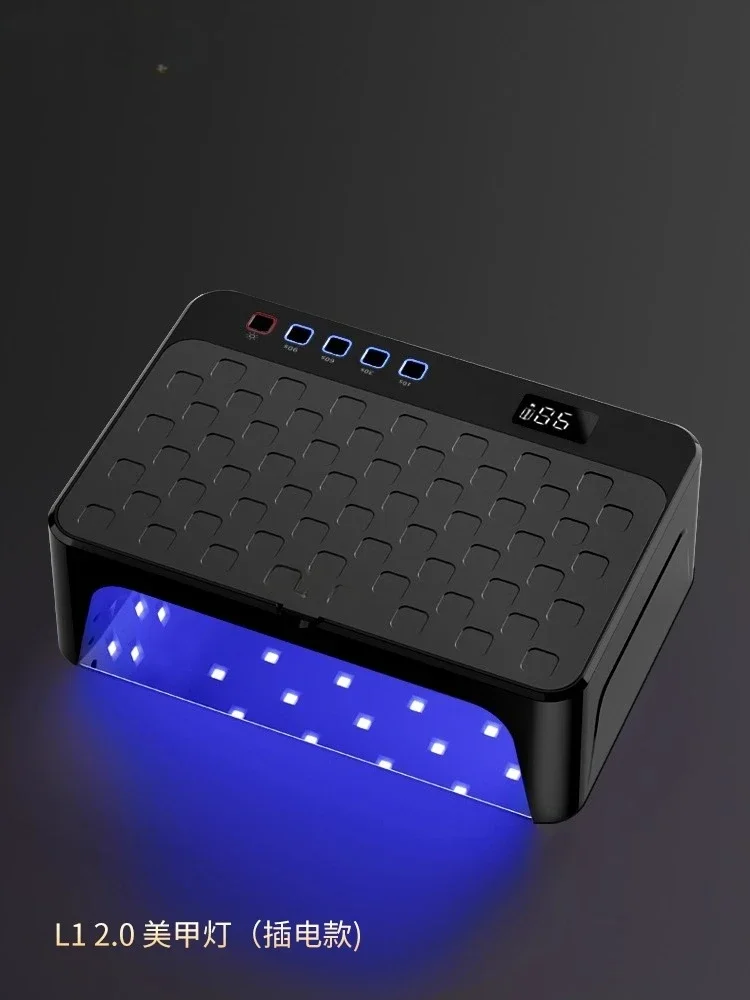 Rechargeable nail lamp High power fast curing UV LED nail dryer, portable black fingernail free gel polishing lamp