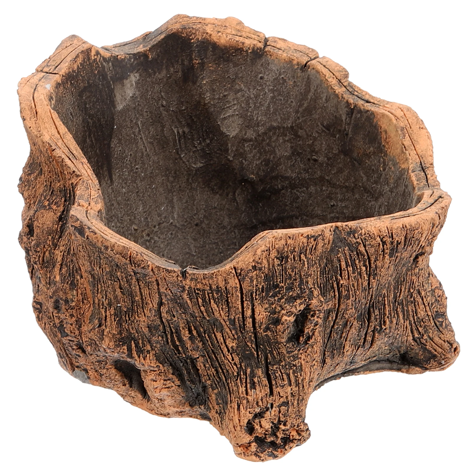 

Retro Storage Box Decorative Flowerpot Small Cement Planter Vintage Tree Root Design Creative Wood Stump Planter Succulent Pot