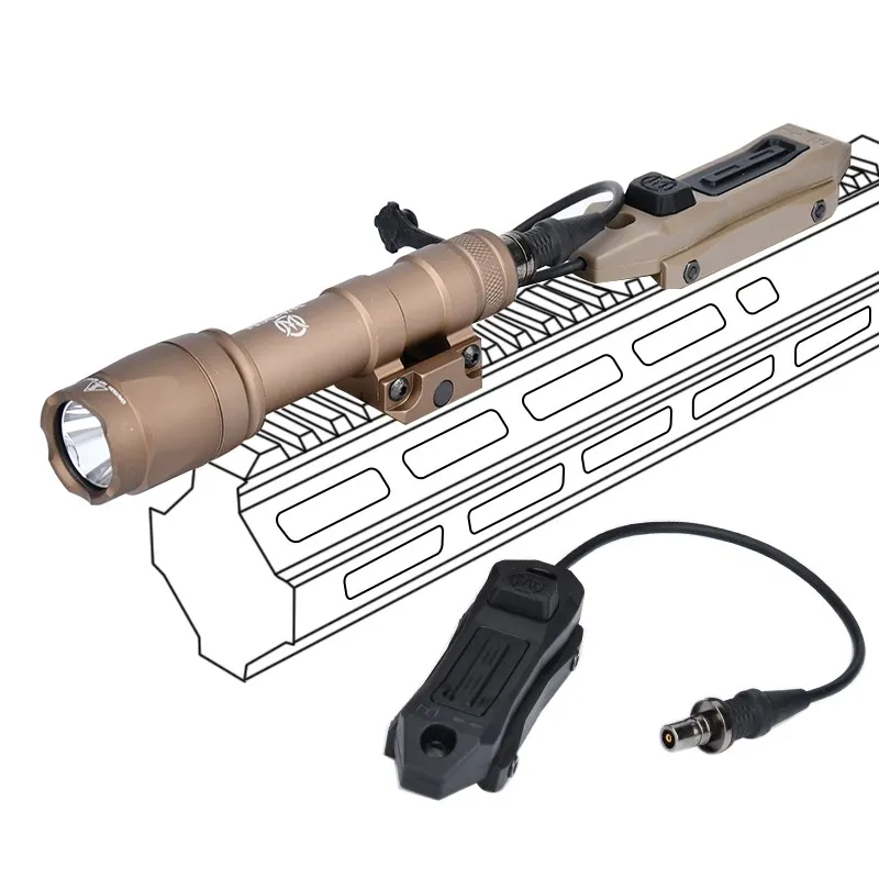 Tactical Wadsn M300 MINI Scout Light M600 Flashlight+Dual Function Pressure Switch Hunting AR15 Rifle Weapon Light Mlok Keymod