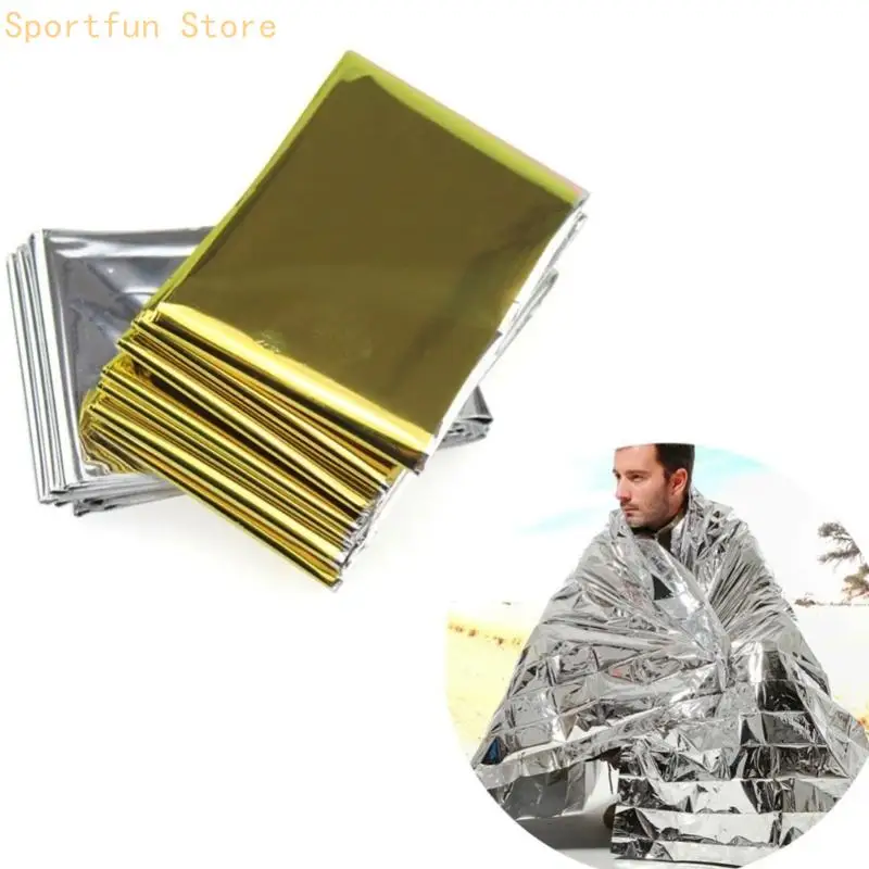 Outdoor Survival Blankets Emergency Thermal Blankets Windproof Warm Thermal Space Blankets Tear Resistant X7JD