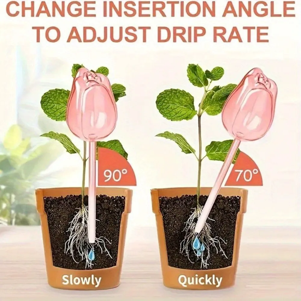 5pcs Tulip Plant Watering Globes Automatic Self Spikes Slow Release Drippers Decor Water Balls Potted Flowers Garden Irrigation