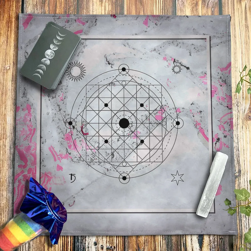 Velvet Tarot Tablecloth Crystal Grid Pendulum Divination Altar Cloth Pagan Oracle Cards Pads Witchcraft Astrology Drop Shipping