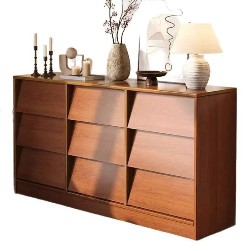 

Retro style solid wood chest of drawers, cabinet of drawers, shutter storage