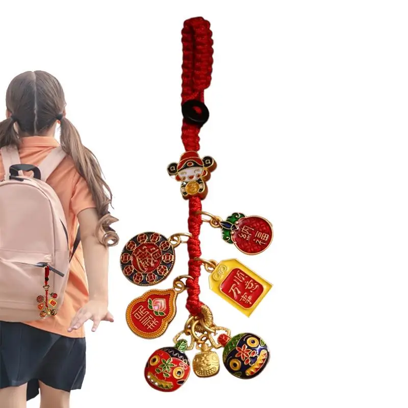 God of Wealth Keychain Ornament Creature Bag Pendant God of Wealth Charm Chinese Traditional Figurine Backpack Ornament