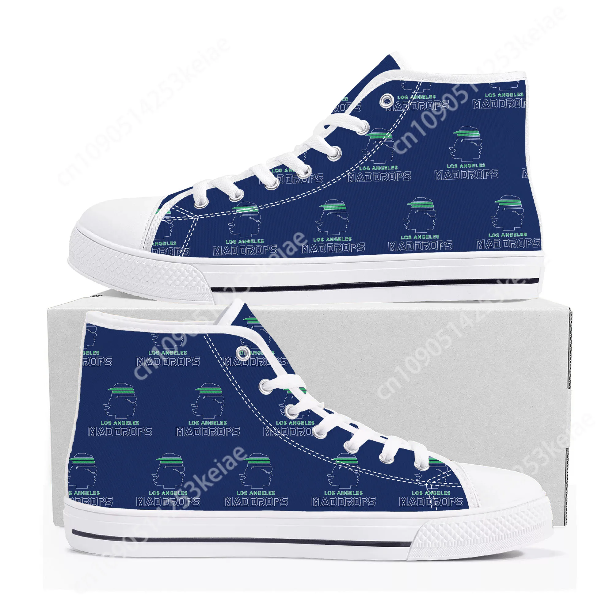 LOS ANGELES MAD DROPS pickleball High Top Sneakers Mens Womens Teenager Canvas High Quality Sneaker Casual Custom Made Shoes DIY