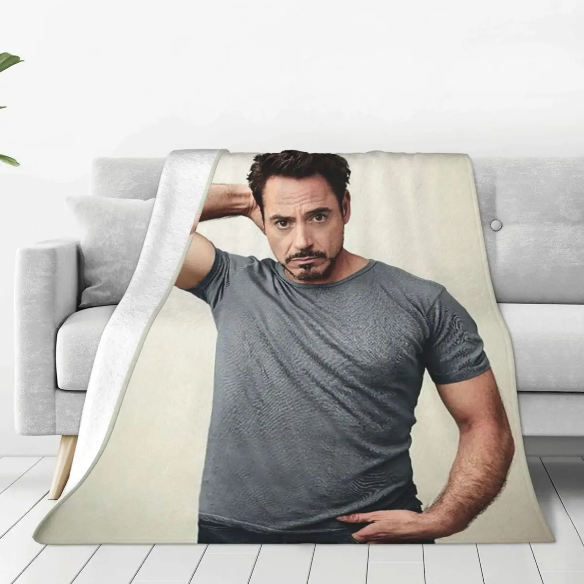 Robert Downey J Blanket Fleece Breathable Sofa Throw Blankets For Home Bedroom Office Throws Bedspread Quilt