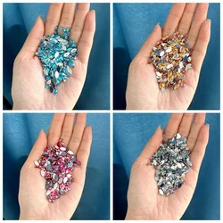 500pcs 4x8mm Horse Eye Perforated Acrylic Flat Bottom Crystal AB Non hotfix Rhinestone For Nail decoration Sticker Material