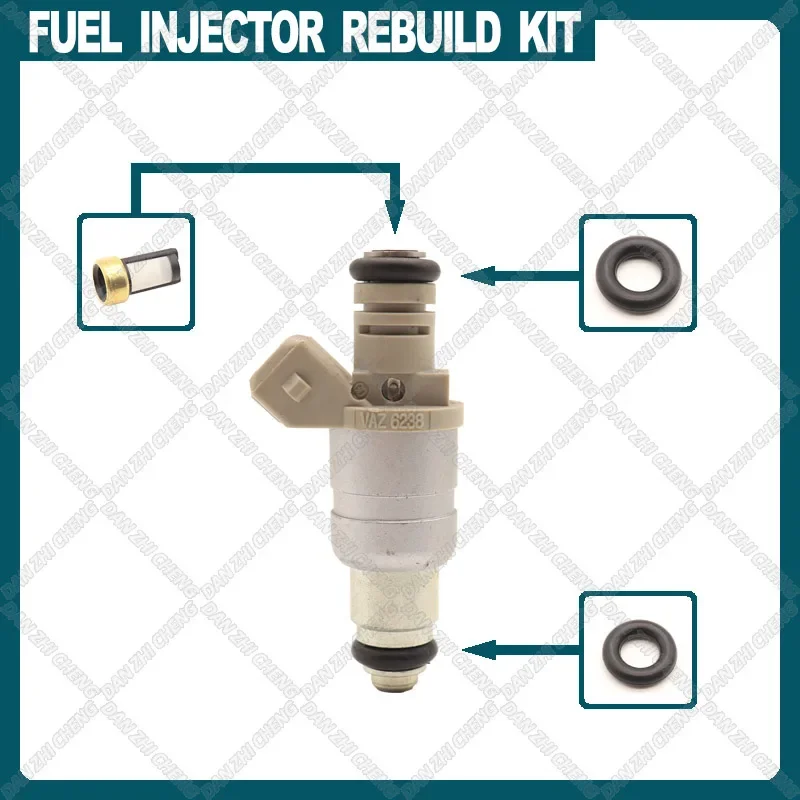 

Fuel Injector Service Repair Kit Filters Orings Seals Grommets for Lada Volga L4 1990-2012 Fuel Supply System VAZ6238