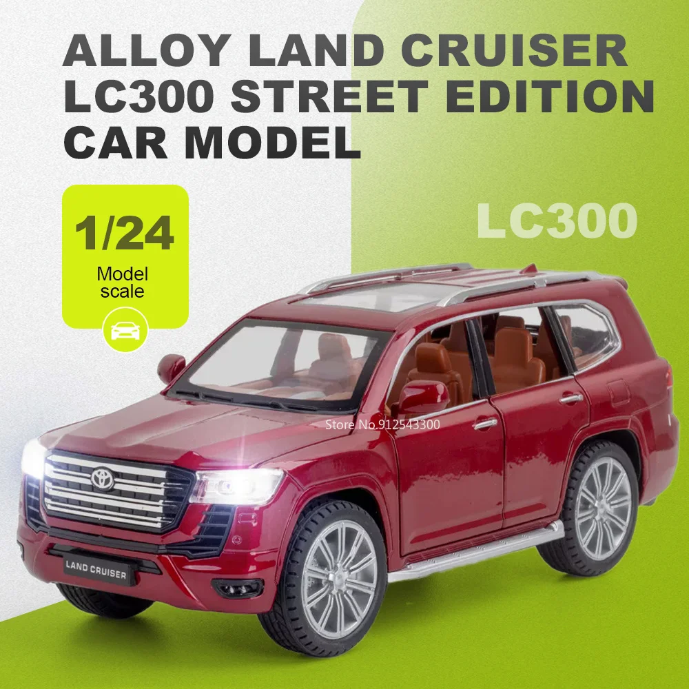 1-24スケール-ランドクルーザー-‌-lc300-シエナモデルカーおもちゃ-ドア開閉可能-サウンドライト搭載-プルバック式-合金ボディ-車両模型-愛好家向け