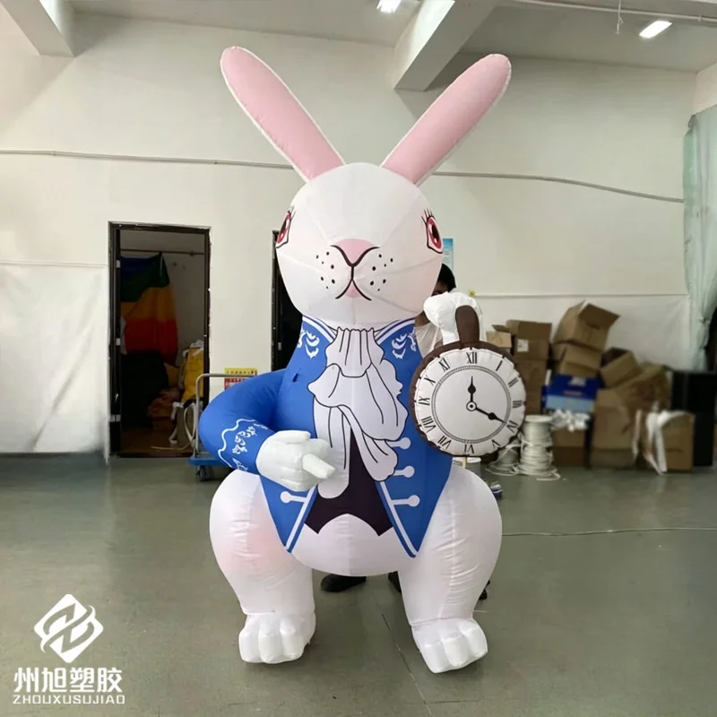 Inflatable rabbit, Oxford fabric, Easter inflatable rabbit sitting toy, easy to install, suitable for outdoor decoration