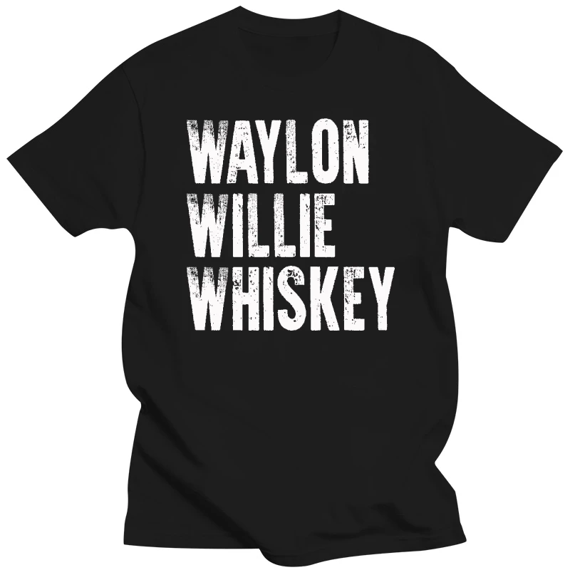 Waylon Jennings Willie Nelson Tennessee whiskey cowboy outlaw biker tee t shirt