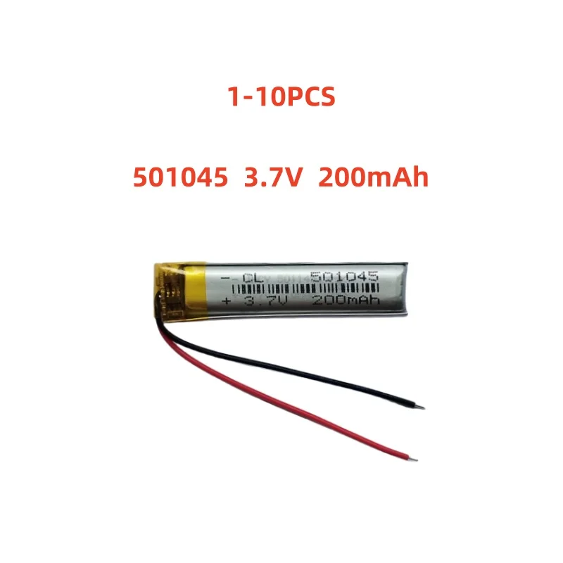 

501045 3.7V 200mAh Small Size Lipo Rechargeable Battery Lithium Polymer For MP3 Bluetooth MID headset headphone video pen
