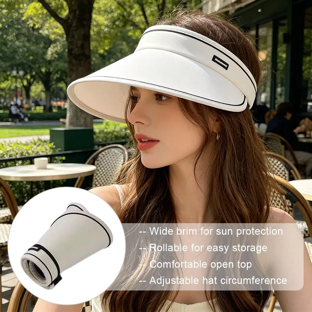 Wide Brim Sun Hat for Women UPF50+ UV Protection Side Face Coverage Rollable Packable Sun Visor Hat for Beach Travel Vacation