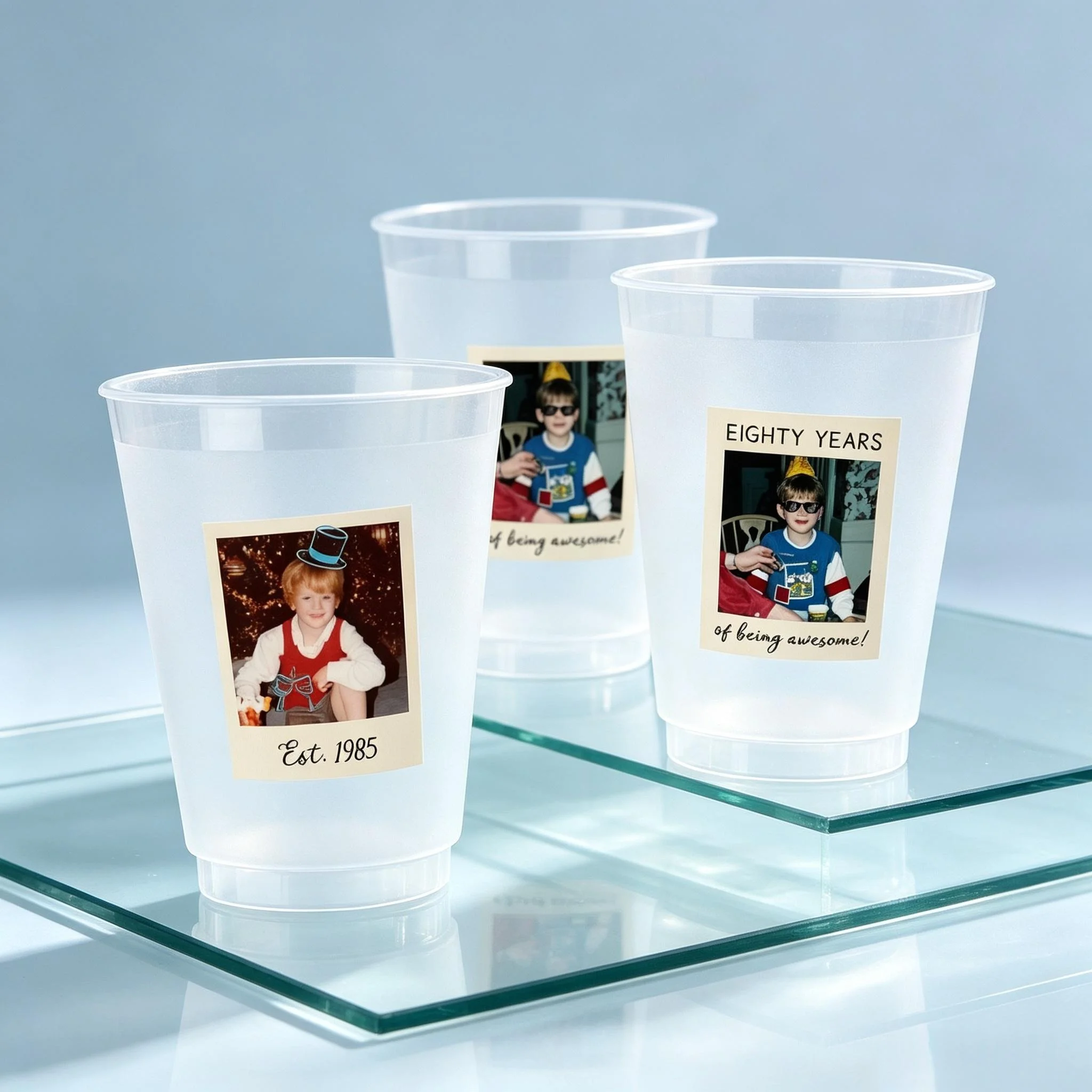 Custom Plastic Frosted Cups with Pet Drawing, Wedding Frosted Cups, Personalized Pet Wedding Favors, Custom Dog Cups for Wedding