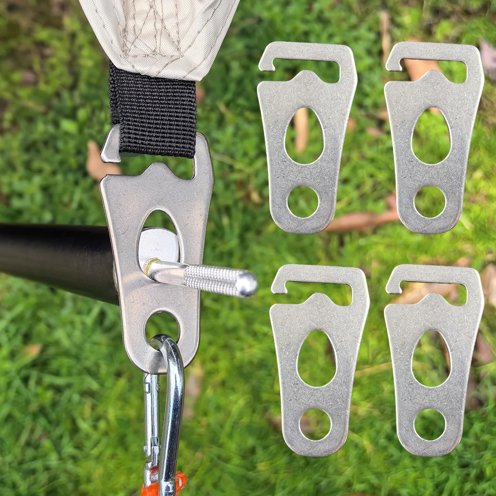 2/4Pcs Awning Strut Non-slip Stainless Steel Fastener Buckle Outdoor Wind Rope Buckle Adjustment Rope Accessories