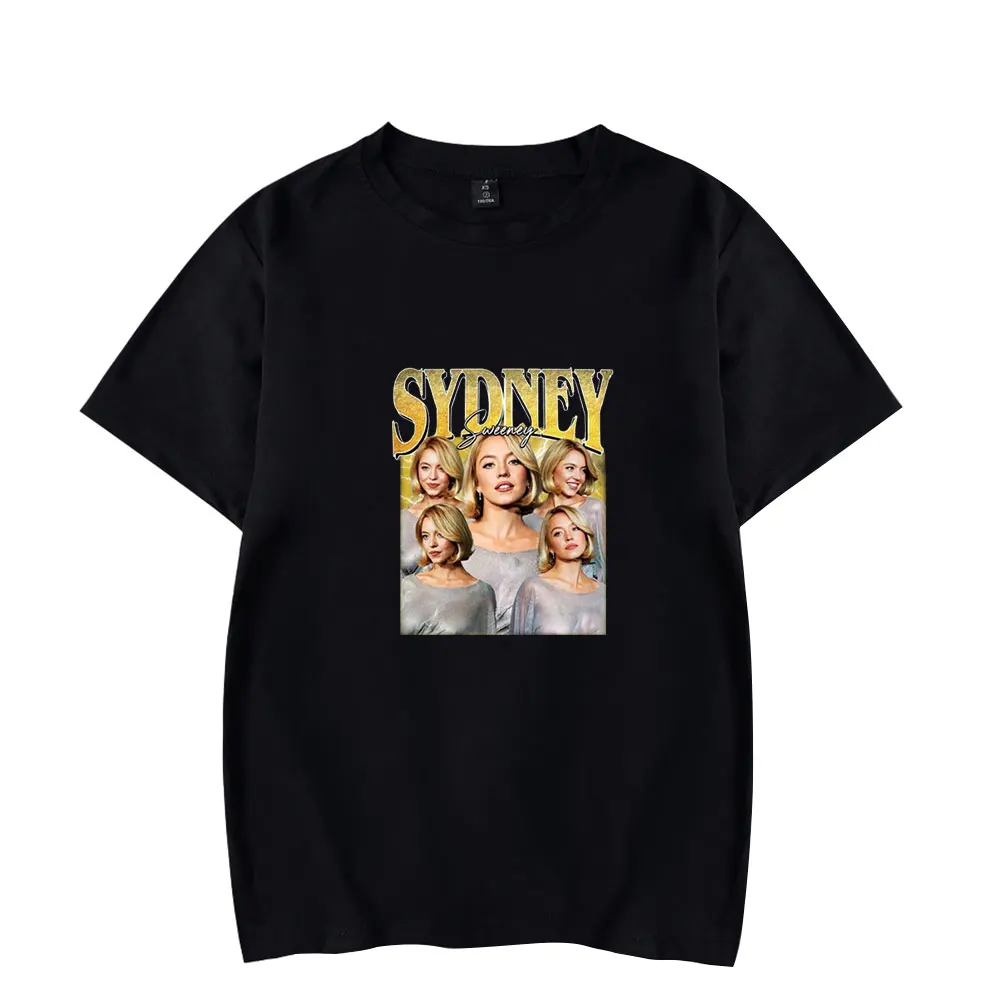 Sydney Sweeney Merch  Tee T-shirt Merch Men Short Sleeve Tee Unisex Tops Clothes Causal Female Y2K Tops