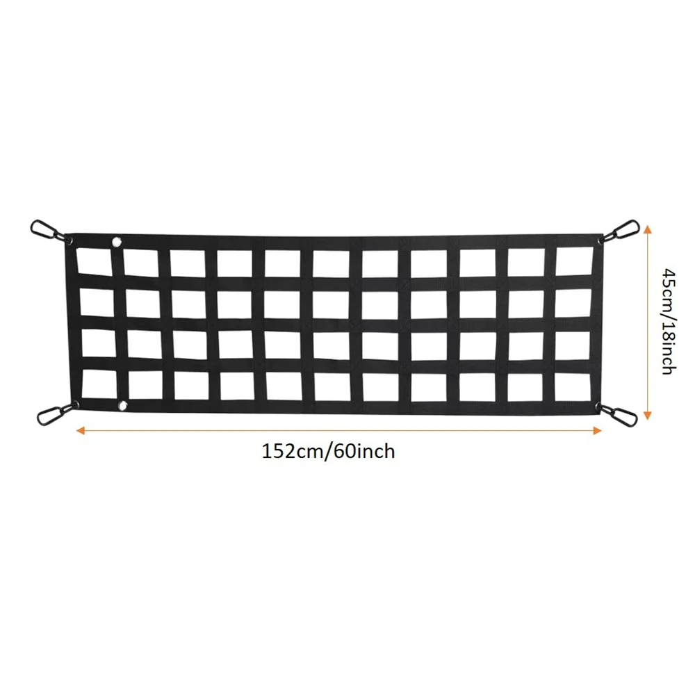 Car Trunk Organizer Net UV Protection Pickup Truck Bed Cargo Mesh Tailgate Net Cargo Storage Netting Divider Car Accessories