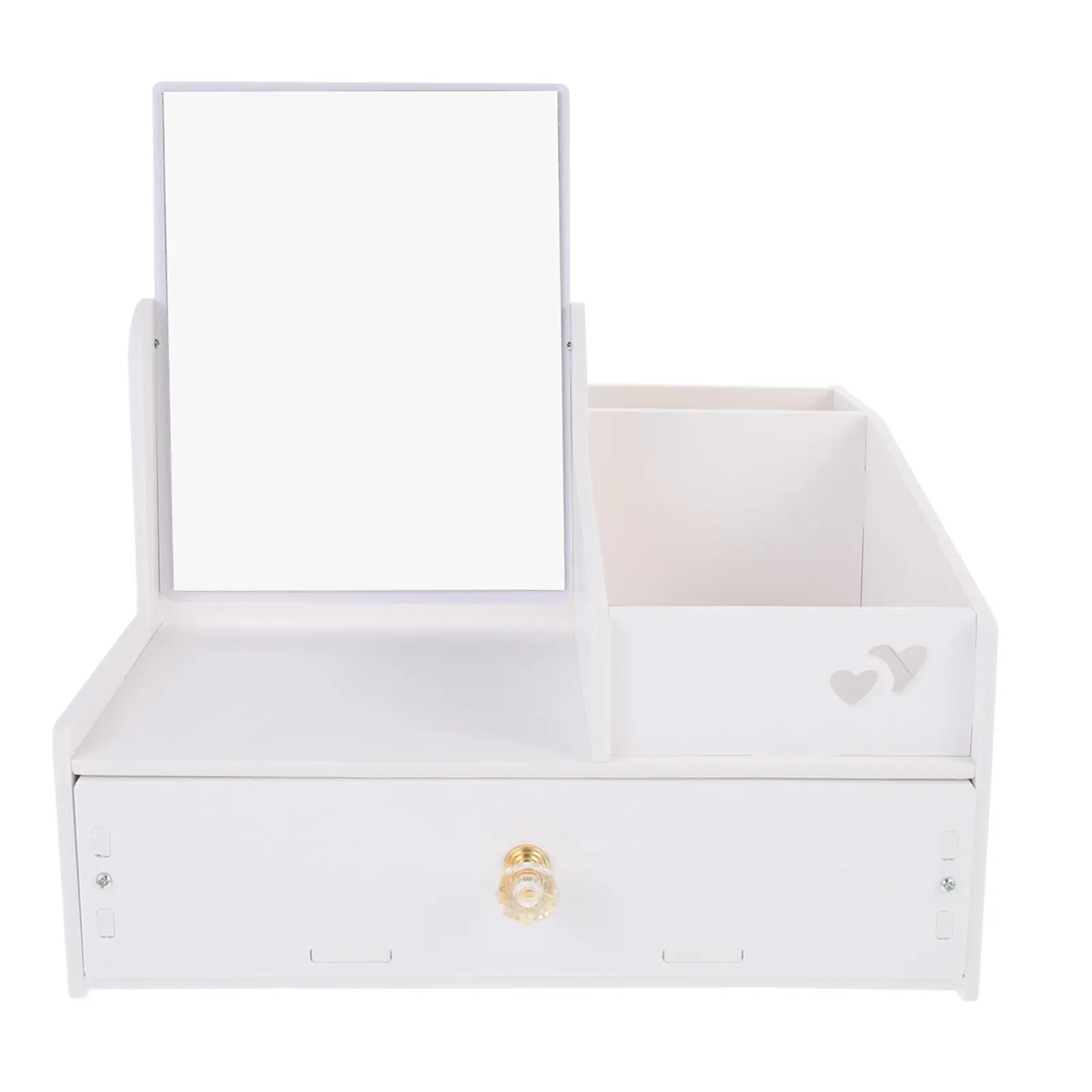 Multifunctional Storage Box with Hd Mirror PVC Material Drawer Design for Cosmetics Jewelry Sundries Organizer Desktop Dresser