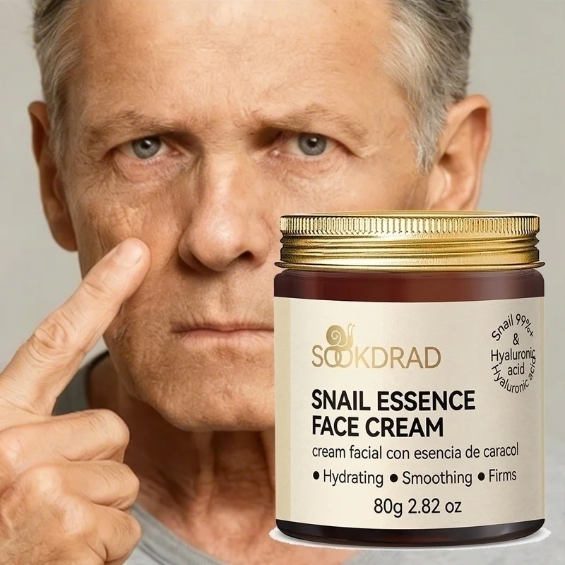 Snail Essence Face Cream,99% Snail Extract+Hyaluronic Acid,Hydrating,Smoothing,Firms Face,80g,Daily Fresh Glow