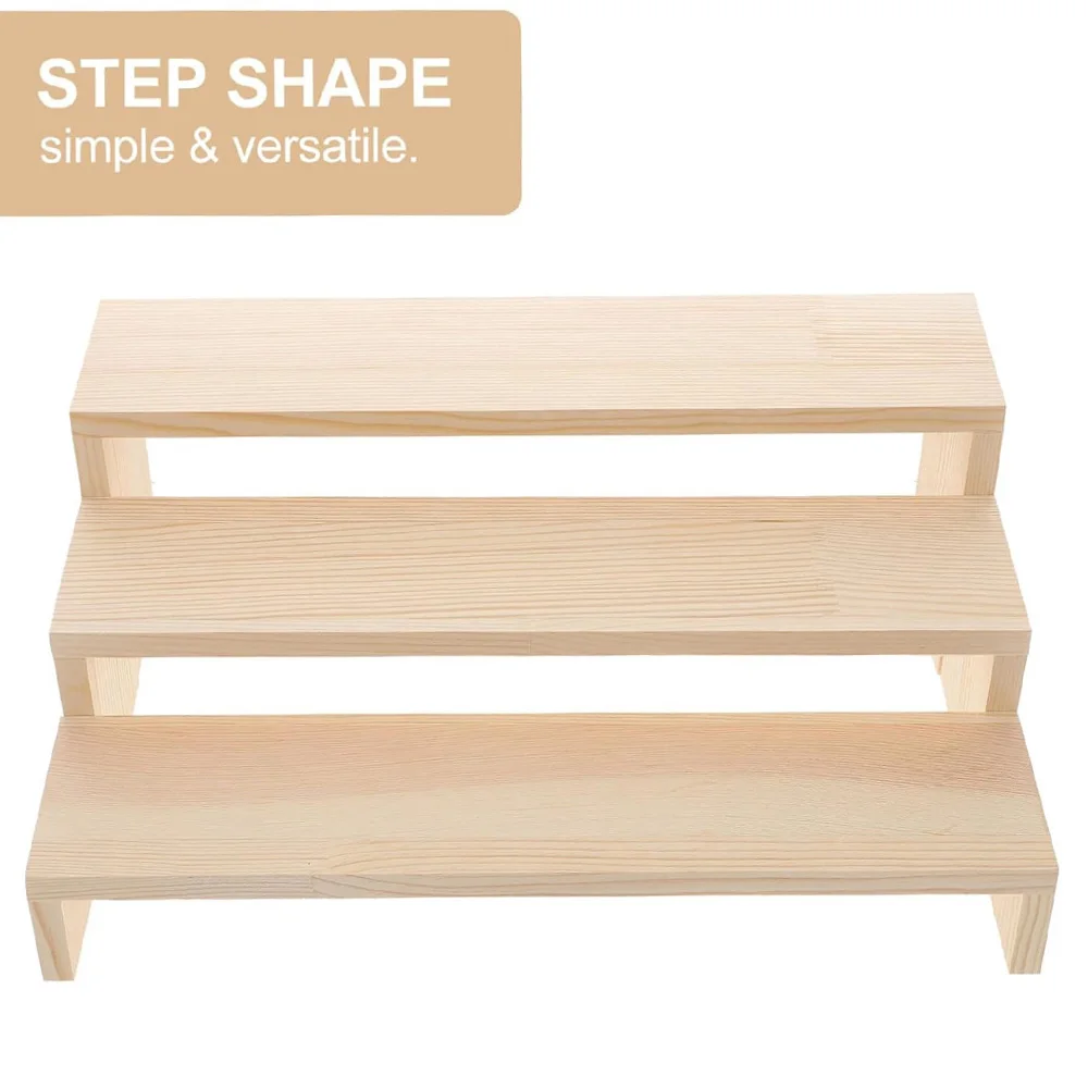 Wooden Display Stand Figure Stand Perfume Doll Display Holder Dessert Cupcake Organizer Jewelry Ring Display Storage Shelf