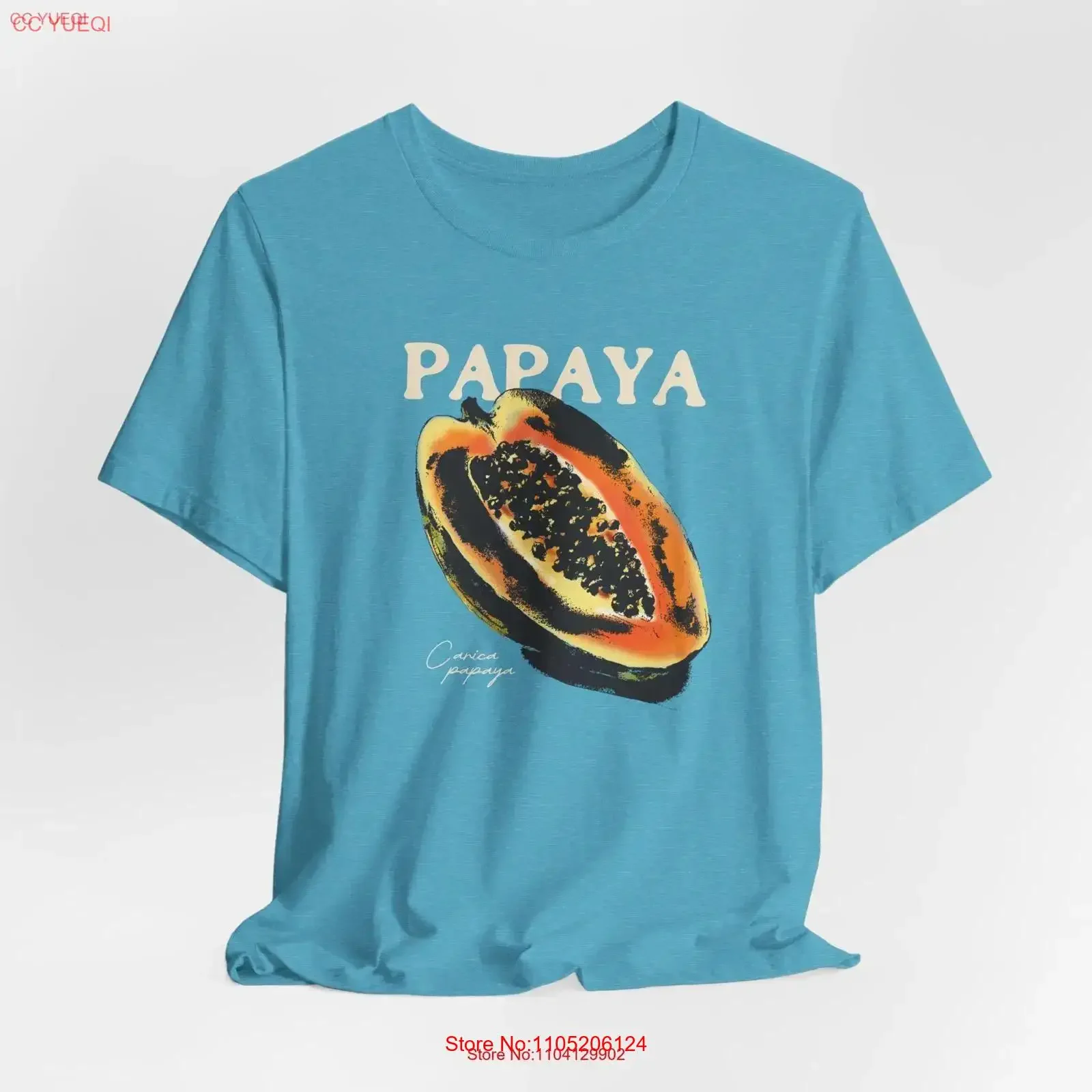 Papaya-T-Shirt FruiT Botanical Foodie Vintage-Stil für Sie Vintage Washed Streetwear Leicht homme Fashion Unisex Stretched