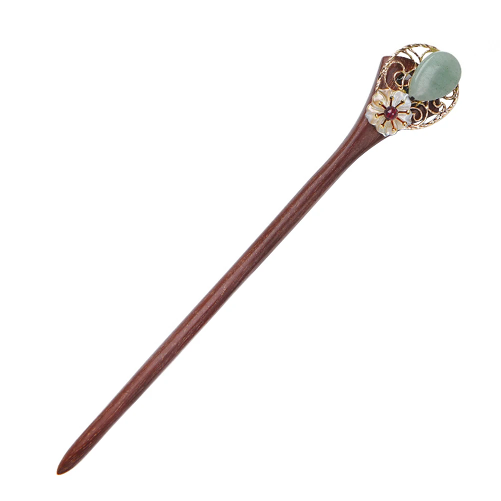

Red Sandalwood Hairpin Stick Vintage Chopstick Bun Women Accessories Elegant Retro Hair Stick Hairpin Long Serving Life