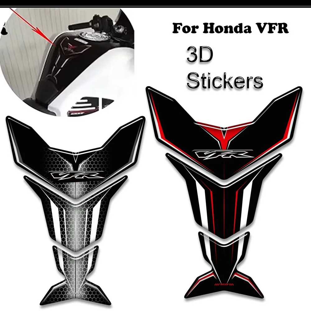 Almohadilla de depósito para motocicleta Honda VFR 400 600 700 750 800 1200 X F VFR800, Kit de combustible y aceite, pegatinas protectoras de hueso de pescado para rodilla