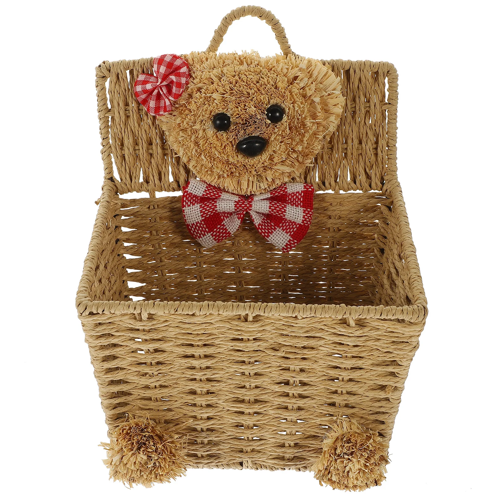 

Storage Basket Warm Brown Woven Organizer Storage Basket For Kitchen Living Room Wall Hanging Sundries Holder