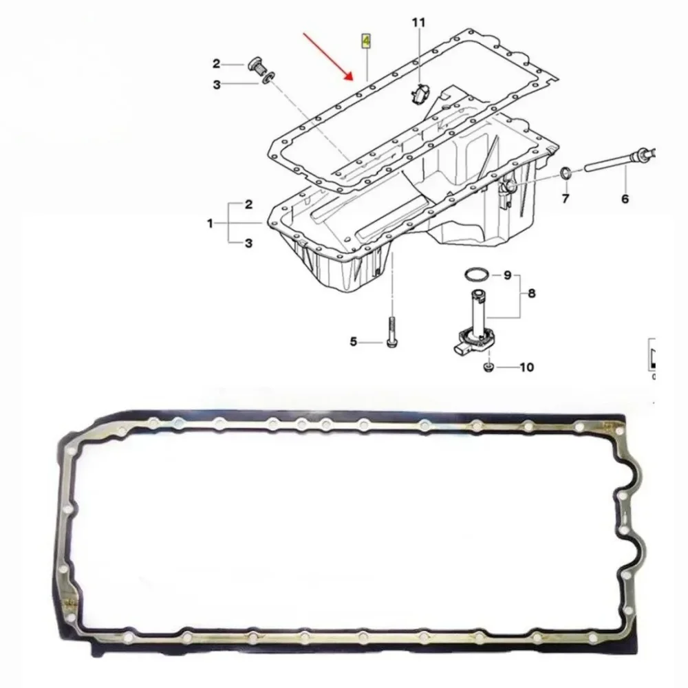 11137548031 Oil Pan Gasket Suitable for BMW E60 E82 E90 E93 128i 135i X3 X5