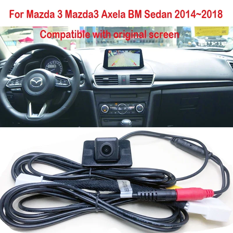 

Boqueron For Mazda 3 Mazda3 Axela BM Sedan 2014~2018 / Car Rear View Reverse Camera Sets / RCA &amp Original Screen Compatible