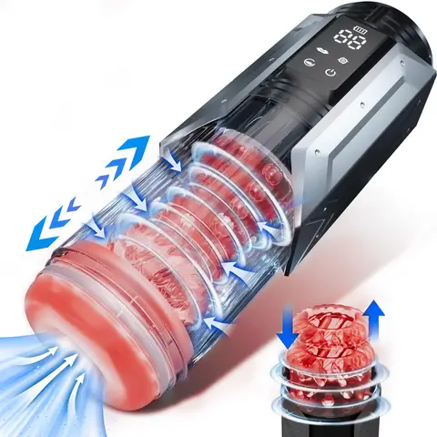 2025 Automatic Male Masturbator 7 Thrusting Rotating Modes Mastubator Cup with LCD Display Sucking Pocket Pussyy sexx Toys for Man