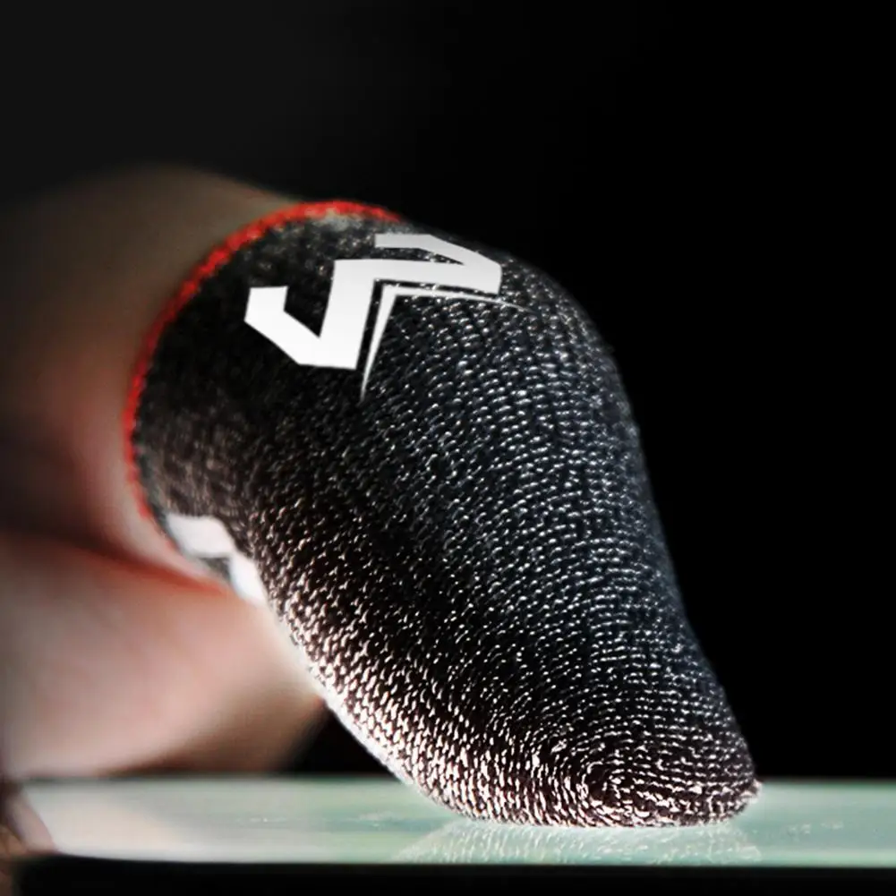 1 Pair High-quality Cot Sleeve  Smooth Comfortable Finger Sleeve  Faux Silver Fiber Gaming Finger Cover