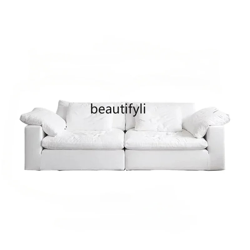 

Cream Fengyun Sofa Living Room Simple Modern Small Apartment Fabric Tofu Block Double