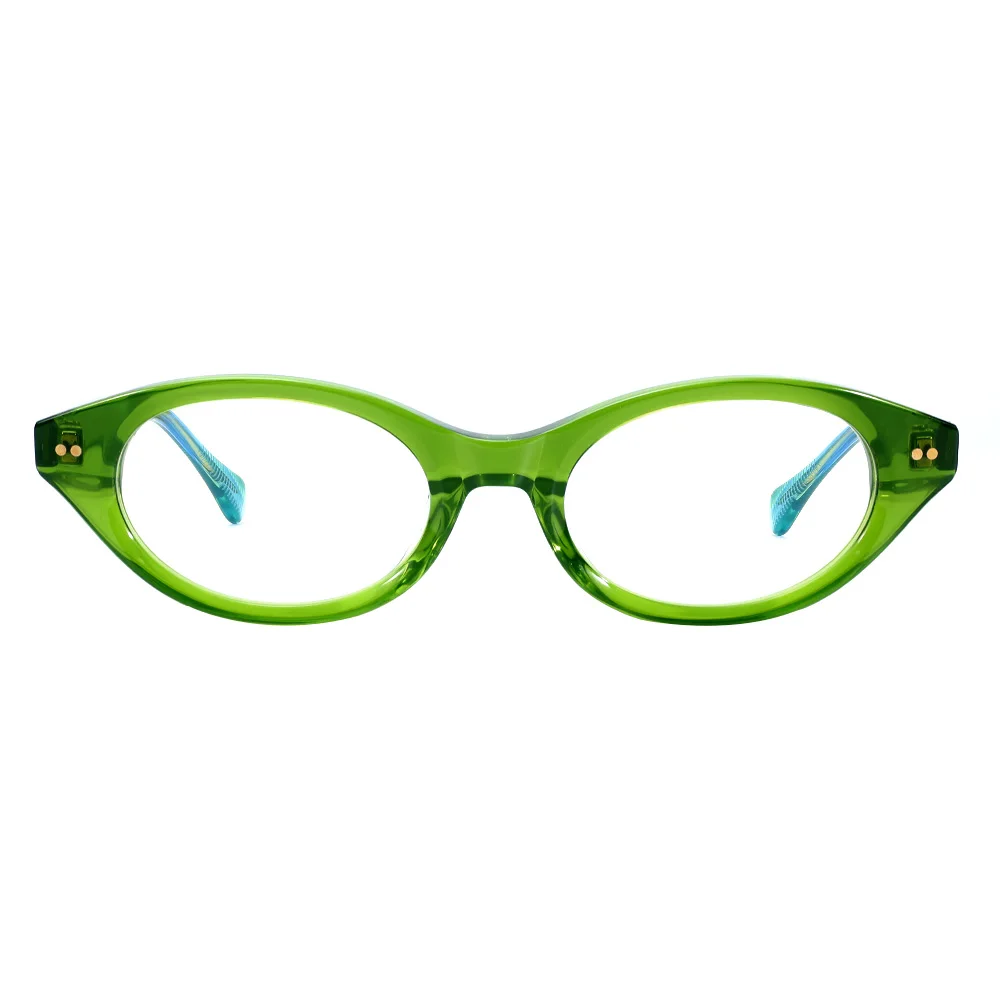 VZONE Luxury Designer Thick Acetate Eyeglass Frames Oval Frame for Women Men Trendy Retro Eyewear Anti Blue Light Lenses
