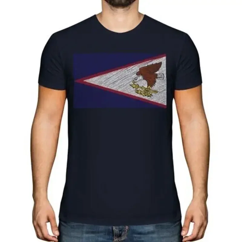 American Samoa Scribble Flagge Herren T-Shirt Geschenk Amerika American Samoan