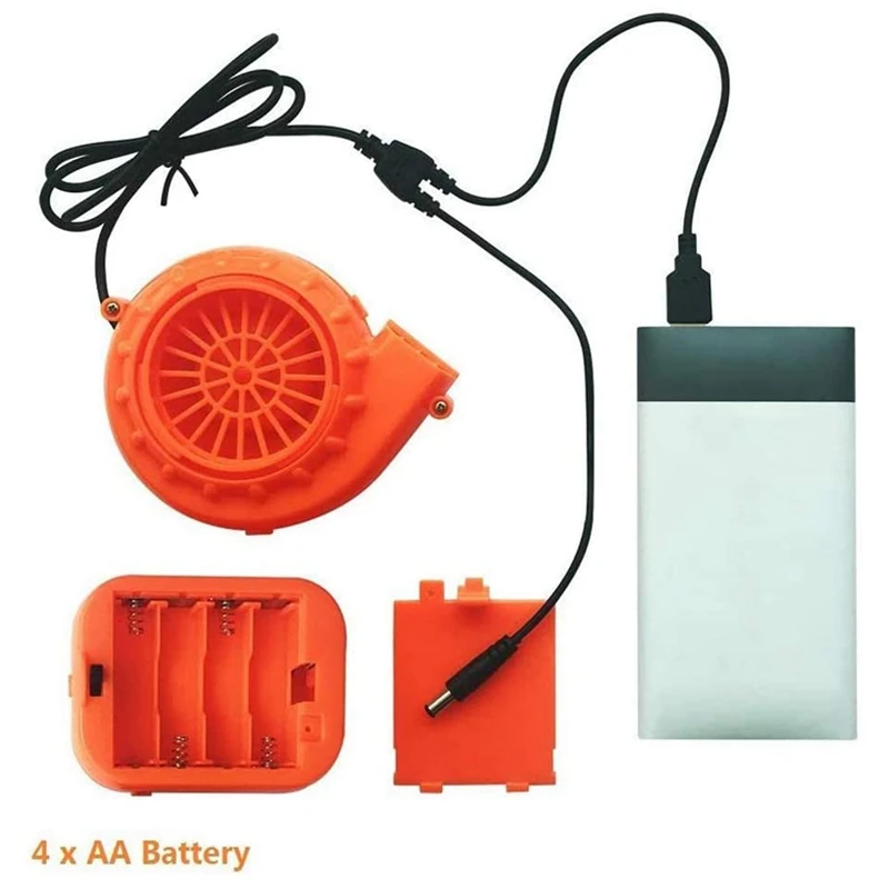 Mini Blower Fan For Dinosaur Costume Or Mascot Head Or Other Inflatable Game Costume Set, Orange