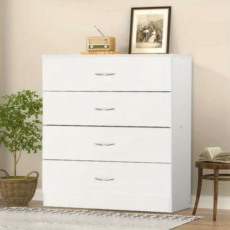 4-Drawer Dresser Bedroom Storage Bedside Nightstand Chest of 4 Drawers with USB