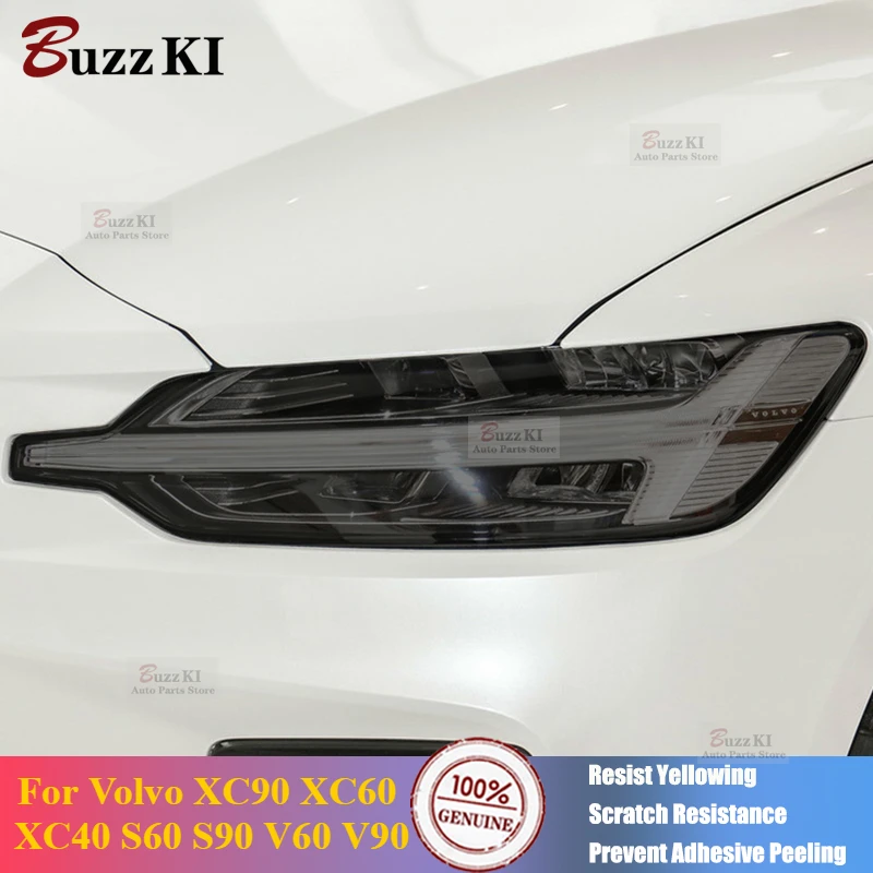 

For Volvo XC90 XC60 XC40 S60 S90 V60 V90 Car Headlight Protective Film Smoke Black Tint Wrap Vinyl Transparent TPU Sticker