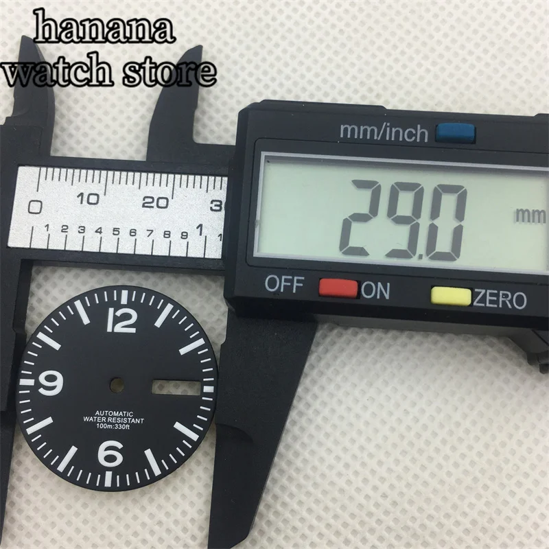 29mm Dial White Black Green Full Luminescent Fit NH35 NH36 ETA 2824 2836 PT5000 Miyota 8215 821A Mingzhu DG2813 3804 movement