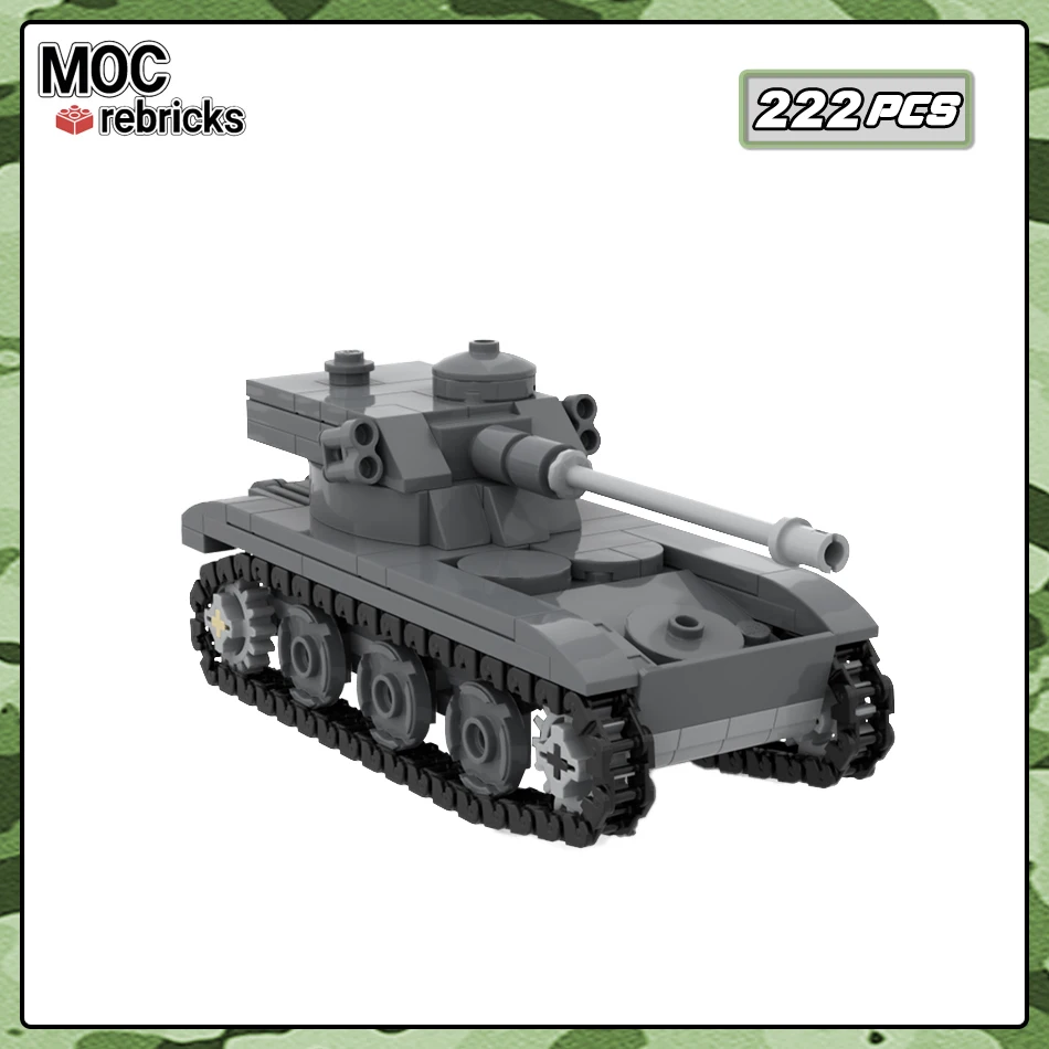 Light Tank Amx-13 Building Blocks Army Armored Vehicles Model Assembly Small Particle Bricks Display Toy Kids Educational Gift