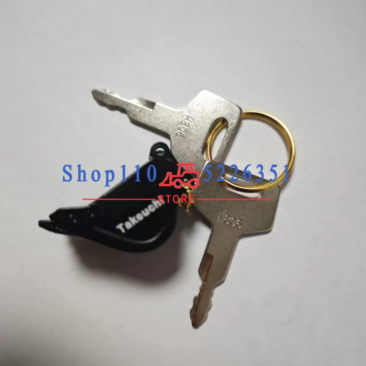 2PCS H806 Keys Excavator Keychain for Takeuchi 60/75150/160/175/180 Fuel Tank Cover Ignition Switch Start Key